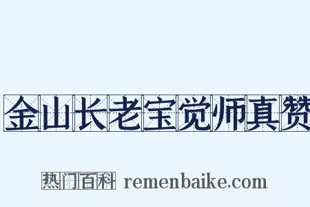 金山长老宝觉师真赞是什么意思的图片